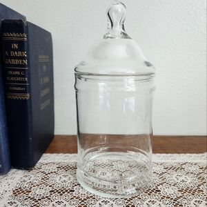 Blown Clear Glass Apothecary Candy Store Jar with Lid